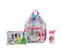 Disney Princess Sac à dos de plage 3 pièces avec bouteille d'eau, bleu ciel, OSFA, Sac à dos