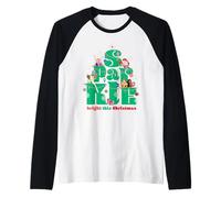 Disney Princess Sparkle Bright This Christmas Winter Holiday Manche Raglan