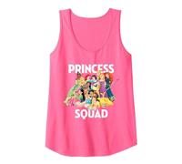 Disney Princess Squad Group Débardeur, Femme, Rose Fluo, M
