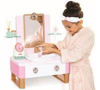 Disney Princess Style Collection Spa de jour Deluxe pour filles avec vapeur réaliste, essentiels de soins de la peau et eau courante véritable, 20 pièces