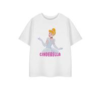 Disney Princess T-Shirt Blanc à Manches Courtes Cinderella pour Filles | T-Shirt Graphique avec Motif de Cendrillon | Vêtements de Dessin animé pour Enfants | Cadeau de Merchandising du Film