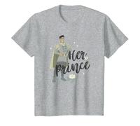 Disney Princess & The Frog Prince Naveen Her Prince T-Shirt, Enfant, Gris Chiné, 6 ans