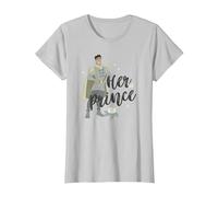 Disney Princess & The Frog Prince Naveen Her Prince T-Shirt, Femme, Argent, XL