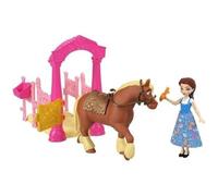 Disney Princess Toys, Belle poupée et cheval Philippe avec jeu stable, selle et accessoires, empileurs Storytime, inspiré du film
