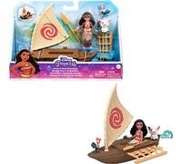 Disney Princess Toys, Petite poupée Moana et Bateau Flottant avec 2 Figurines d'amis, inspirées des Films Disney, HPL53