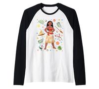 Disney Princess Vaiana Collage Portrait Manche Raglan