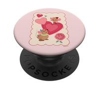Disney Princess Valentine’s Day Cinderella Jaq & Gus Hearts PopSockets PopGrip Adhésif
