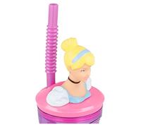 Disney Princesse 3D Personnages Dessin animé Gobelet réutilisable avec paille pour enfants 23 x 7,5 x 7,5 cm Comprend un ensemble de 12 crayons (princesse)