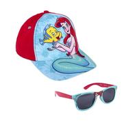 Disney Princesse Ariel Casquette et Lunettes de Soleil pour Fille, Chapeau Réglable, Lunettes de Soleil Protection UV, Casquette D'été pour Filles