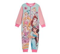 Disney Princesse Combinaison pour Filles Pyjamas Polaire Tout-en-Un Enfants Pjs à Fermeture Éclair Vêtements de Détente Vêtements de Nuit Enfants, rose, 18-24 mois