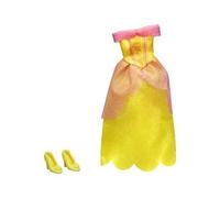 Disney Princesse - Poupee Et Mini-Poupee - Tenue Belle Et La Bete - Robe Jaune De Bal Avec Chaussure - Habit