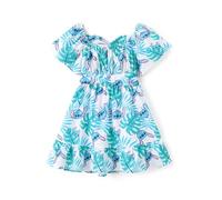 Disney Princesse Reine des Neiges Minnie Mouse Lilo et Stitch Robe en tulle élégante à volants à manches courtes Vêtements d'été 2-13 ans