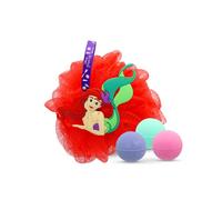 DISNEY Princesses - Coffret Bain Ariel Petite Sirène - 3 Boules Effervescentes Parfum Framboise + Fleur De Douche 3D - Pour Bain Ludique Et Doux - Enfant Dès 3 Ans - Produit Officiel Disney