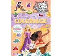 Disney Princesses - Coloriage avec stickers offerts (Raiponce et Vaiana bateau) - Collectif - Hemma - broché - Document jeunesse