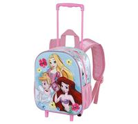 Disney Princesses Disney Adorable-Sac à Dos 3D à roulettes Petit, Bleu, 26 x 34 cm, Capacité 12,5 L
