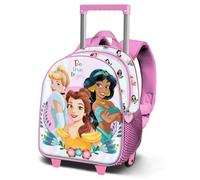 Disney Princesses Floral-Sac à dos 3D à Roulettes Petit, Rose 26 x 34 cm, Capacité 7 L