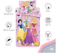 Disney Princesses Housse de couette enfant Parure de lit 140x200cm 50x70cm coton