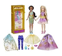 Disney Princesses Le Dressing de Jasmine et Raiponce, Armoire avec Tenues pour poupées, Jouet pour Enfants, dès 3 Ans