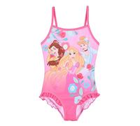 Disney Princesses Maillot de Bain pour Fille, Maillor de Bain Une Pièce Belle Raiponce et Cendrillon Design, Taille 4 Ans, Rose