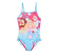 Disney Princesses Maillot de Bain pour Fille, Maillor de Bain Une Pièce Belle Raiponce et Cendrillon Design, Taille 6 Ans, Bleu
