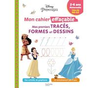Collectif – Mon cahier effaçable Disney Princesses – Tracés, formes et dessins – Broché