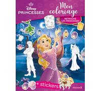 Disney Princesses - Mon coloriage - Retrouve les princesses - Livre de coloriage cherche et trouve avec stickers - Dès 4 ans