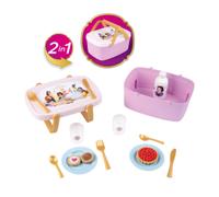 Smoby Panier pique-nique Disney Princesses 2 en 1 – Table d'appoint – 14 accessoires – Dès 3 ans