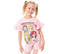 Disney Princesses Pyjamas Filles Pink Ariel Bella Cendrillon Top Shorts PJS Set 3-4 Ans