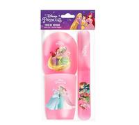 DISNEY Princesses - Trio Gobeleterie Voyage - Étui Brosse à Dents, Gobelet, Étui à Savon - Plastique Résistant - Design Pratique - Accessoire Salle de Bain Enfant - Produit Officiel Disney