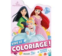Disney Princesses - Vive le coloriage ! (Mulan, Ariel, Cendrillon) - + stickers offerts - Collectif - Hemma - broché - Document jeunesse