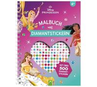Disney Prinzessin Malbuch mit Diamantstickern | Malspaß mit über 500 funkelnden Glitzersteinen: Stickerbuch für Disney-Fans mit funkelnden Diamanten zum Aufkleben