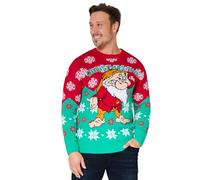 Disney Pull Homme Hiver Chaud, Pull de Noël Homme - Cadeau Homme et Ado (Rouge/Sarcelle Grumpy, XL)