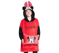 Disney Pull Plaid Enfant 2 en 1 Sweat Oversize en Polaire et Coussin Stitch Taille Unique Enfant Ado (Rouge Minnie)