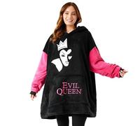 Disney Pull Plaid Femme Plaid Pull Polaire Sweat Oversize Poncho Pilou Stitch Jack Skellington Taille Unique (Noir/Rose Evil Queen)