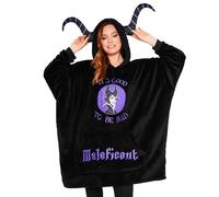 Disney Pull Plaid Femme Plaid Pull Polaire Sweat Oversize Poncho Pilou Stitch Jack Skellington Taille Unique (Noir/Violet Maléfique)