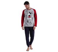 Disney Pyjama à manches longues Mickey Shadows pour homme, Gris - jaspe, M