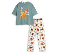 Disney Pyjama Bambi Multicolore à Manches Longues et Jambes Longues pour Femme | Vêtements de Nuit en Coton Doux à imprimé Bambi | Tenue de Nuit Classique pour Le Coucher | Tenue d'intérieur