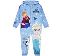 Disney Pyjama Combinaison Enfant, Frozen Surpyjama Fille, Pyjama Enfant Fille Anna & Elsa, Combinaison Polaire, Bleu 4-5 Ans
