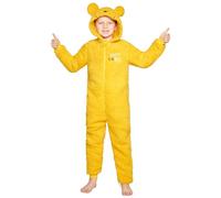 Disney Pyjama Combinaison Enfant, Grenouillère Fille en Polaire Surpyjama Combi Pyjama Stitch Enfant Ado 4-15 Ans (Jaune Winnie l’Ourson, 7-8 Ans)