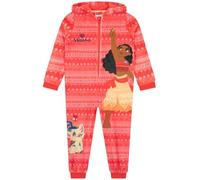 Disney Pyjama Enfant Fille Vaiana, Pyjama Combinaison Enfant Princesse, Surpyjama Fille en Polaire Moana, Orange 4-5 Ans