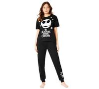 Disney Pyjama Femme Jack Skellington Ensemble de Pyjama Halloween Noël Vêtements de Nuit Femme Fille Ado Tailles S-2XL (Noir/Christmas, L)