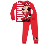 Disney Pyjama Fille Minnie Mouse, Minnie Pyjamas Manche Longue, Pyjama Enfant, Rouge 18-24 Mois