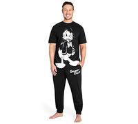 Disney Pyjama Homme Humoristique, Ensemble de Pyjama Humour Taille M-3XL, Grincheux, Donald Duck, Jack Skellington (Noir, 2XL)