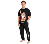 Disney Pyjama Homme Humoristique, Ensemble de Pyjama Humour Taille M-3XL, Grincheux, Donald Duck, Jack Skellington (Noir Grumpy, 3XL)