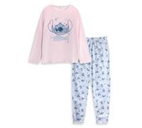 Disney Pyjama Lilo & Stitch en Velours Polaire Rose à Manches Longues pour Femme | Pyjama imprimé Personnages de Dessins animés | Tenue de Nuit Confortable