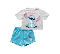 DISNEY Pyjama 'Lio & Stitch' bleu / bleu clair / gris / rose clair, Taille 116
