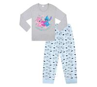 Disney Pyjama long en coton pour fille Stitch & Angel, gris, 8 ans