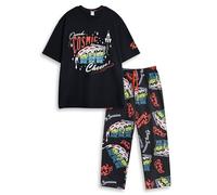 Disney Pyjama Noir à Manches Courtes et Jambes Longues Toy Story Aliens pour Homme | Pyjama rétro à imprimé Fromage Cosmique | Vêtements de Nuit Confortables | Produits dérivés