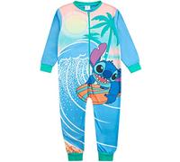 Disney Stitch and Angel Combinaison pyjama en polaire pour enfants, bleu, 9-10 ans