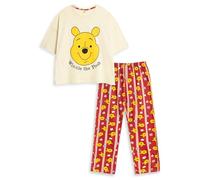 Disney Pyjama Winnie l'ourson Jaune et Rouge à Manches Courtes et Jambes Longues pour Femme | Pyjama Dessin animé au Design Classique | Vêtements de Nuit Confortables pour la Maison